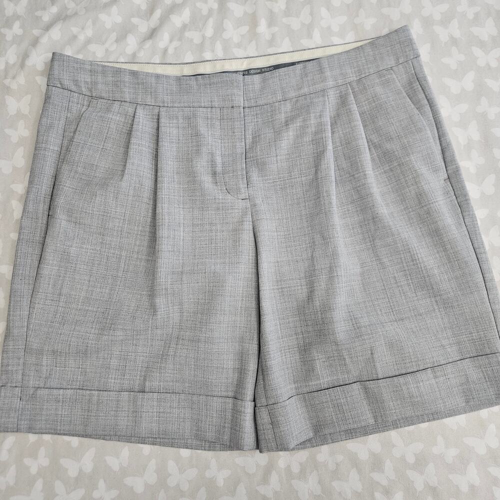Express Gray Editor Tailored Bermuda Shorts 12 PreppyCollegiate DarkAcademia Y2K
